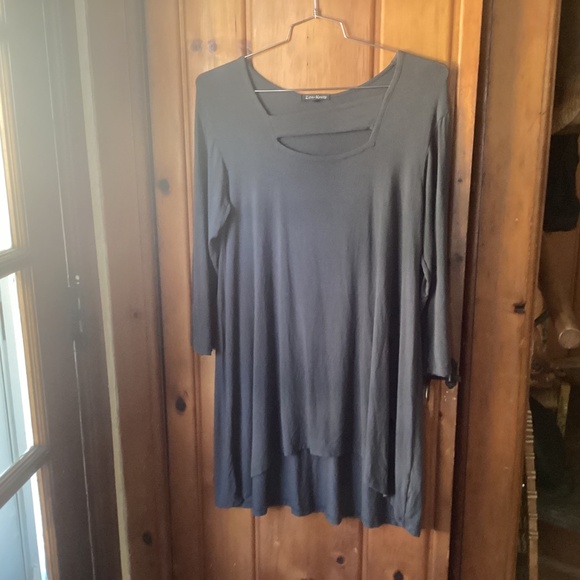 Zen knits dress charcoal gray jersey large - Picture 2 of 5